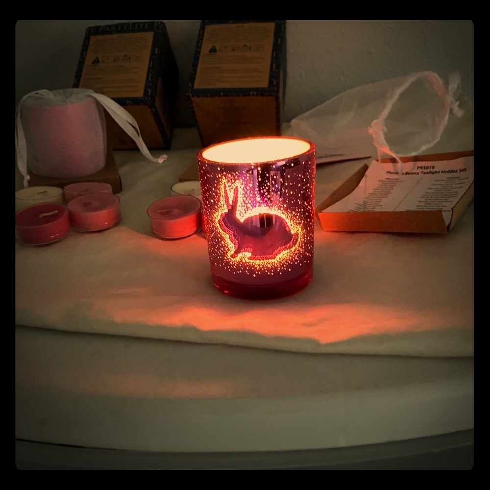 Party illusion bunny tea light holder
